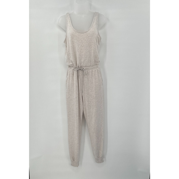 Athleta Unbound Jumpsuit‎ Womens Small Grey Jogger Drawstring Romper Comfort - Picture 1 of 7
